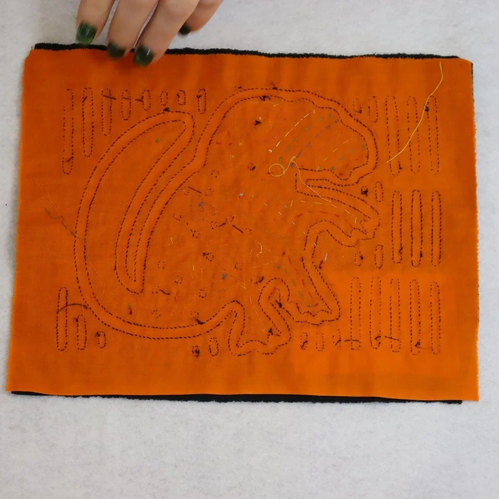 Vintage Kuna Mola Animal Textile Panels Pair Black Unisex Folk Art
